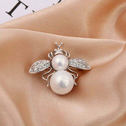SHMIK Women Men Bee Beetle Crystal Pearl Brooches Pin Fashion Metal Cute Insect Jewelry Accessoreis Retro Women's Men's Brooch