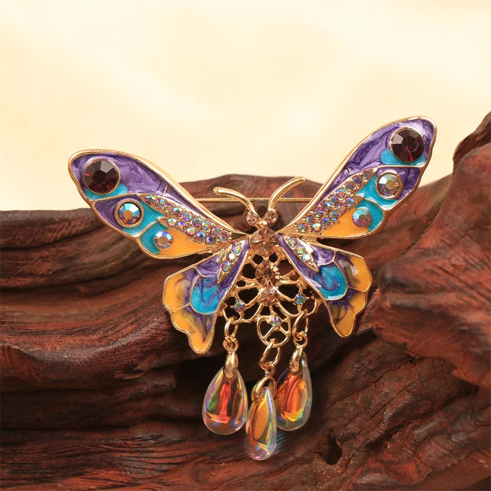 Vintage Baroque Luxury Chinese Style Tassel Butterfly DesignMen'sWomen'sBroochPins, JewelryAccessories, WeddingHolidayPartyGifts