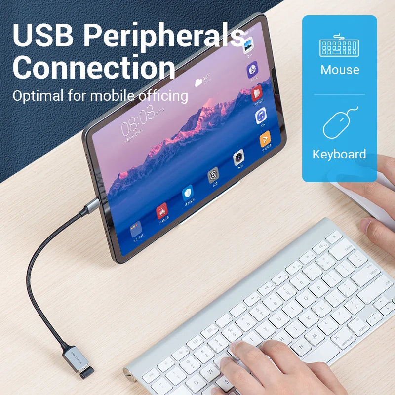 Vention USB C OTG Adapter USB A to Type C Adapter Cable USB3.0 2.0 5Gbps Data Adapter Type-C Converter for MacBook Pro Xiaomi 17