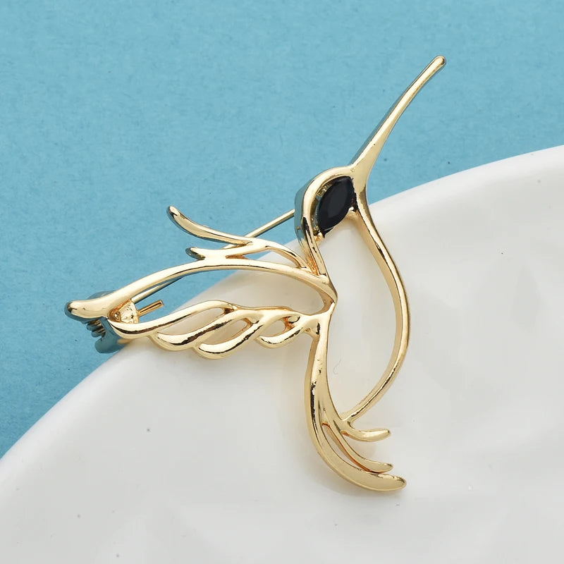 Wuli&baby Lovely Metal Bird Brooches For Women Unisex All-match Birds Animal Party Casual Brooch Pin Gifts
