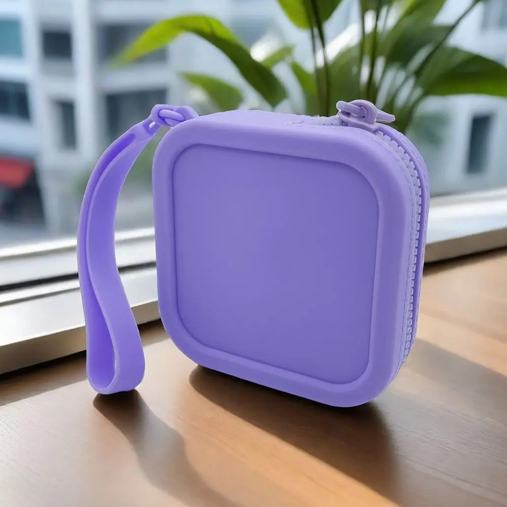 Vintage Silicone Organizer Wallet Coin Purse Waterproof Zipper Earphone Bag Travel Pouch Students