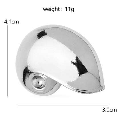 Wuli&baby Alloy Shell Shape Brooches For Women Unisex 2-color Simple Easy-match Office Casual Brooch Pins Gifts