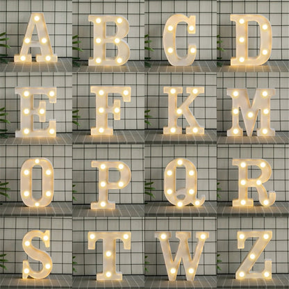 Alphabet LED Night Lights Luminous Number Letter Lamp 16cm Letter Light for Home Wedding Birthday Christmas Party Decoration