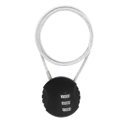 Extended Wire Rope Combination Lock 3 Digit Code Lock Password Motorcycle Helmet Metal Keyed Padlock Travel Anti-Theft Locks