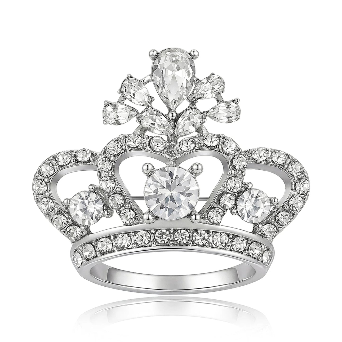 Beaut&Berry Luxury Rhinestone Crown Brooches for Women Unisex Court Pins Casual Party Jewelry Accessories Gifts Decoration