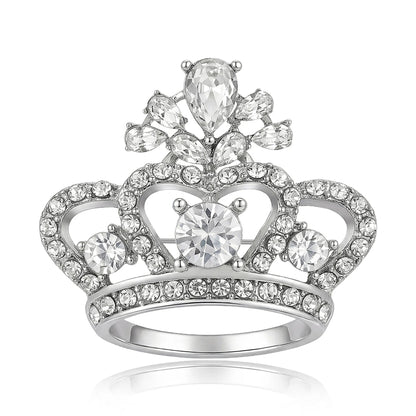 Beaut&Berry Luxury Rhinestone Crown Brooches for Women Unisex Court Pins Casual Party Jewelry Accessories Gifts Decoration
