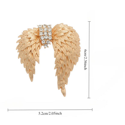 Women Girls Feather Rhinestone Brooches Jewelry Clothing Suit Pins Accessories