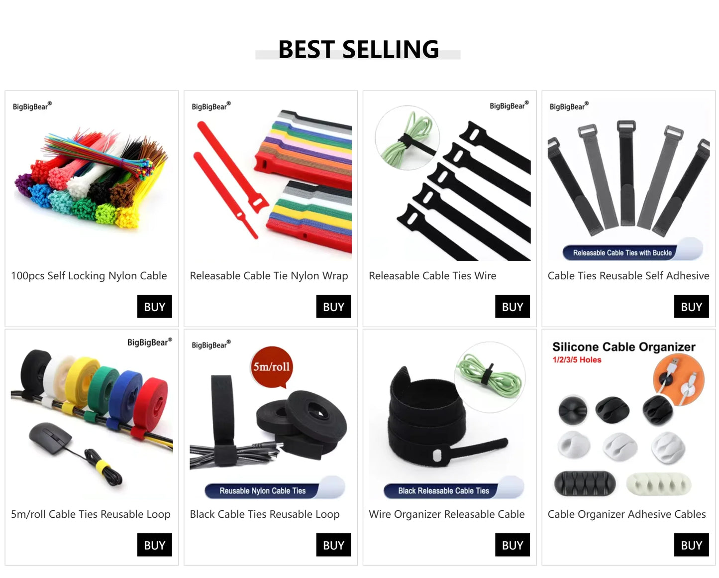 10/50pcs Cable Ties Reusable Self Adhesive Width 20mm Hook Loop Bundle Fastener Nylon Strap Reverse Buckle Line Wire Organizer
