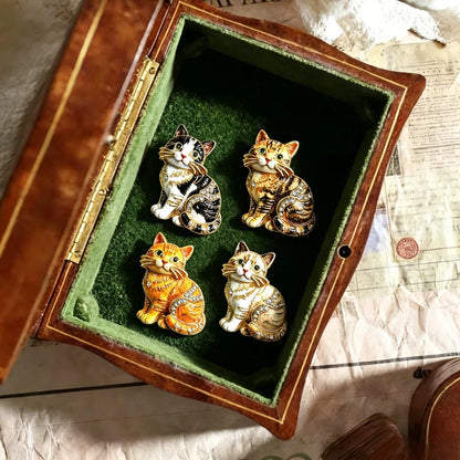 Baroque Luxury Cartoon Cat Animal Design Brooches for Men and Women, Jewelry, Fashion Accessories, Wedding, Holiday, Party Gifts