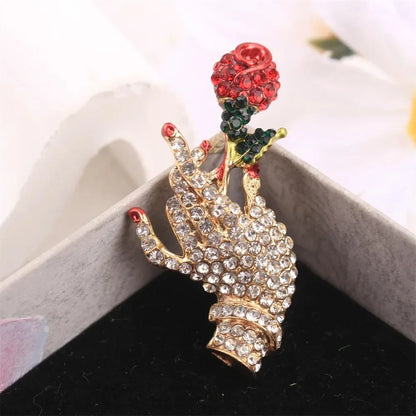 Baroque Luxury Beautiful Roses Sunflower Design Men's Women's Brooch Pins，Jewelry Accessories, Wedding Holiday Party Favors