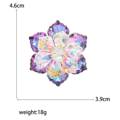 Luxury Sparkling Crystal Flower Brooches for Women Unisex Plant Pins Event Party Backpack Gifts Decoration Clothes Accessories