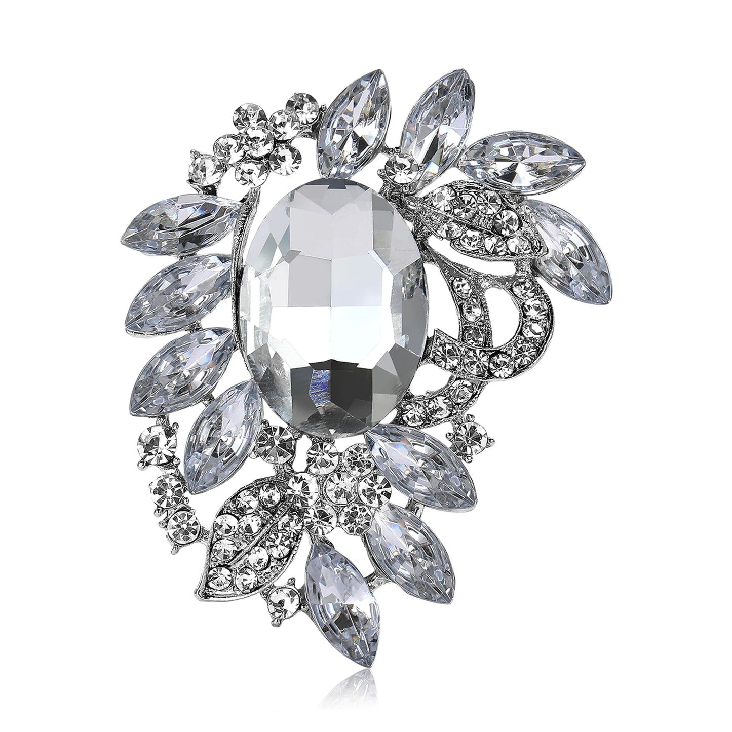 Beaut&Berry Luxury Crystal Glass Brooches for Women Rhinestone Pins Friends Party Gifts Banquet Jewellery Accessories
