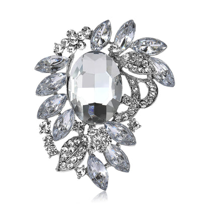 Beaut&Berry Luxury Crystal Glass Brooches for Women Rhinestone Pins Friends Party Gifts Banquet Jewellery Accessories