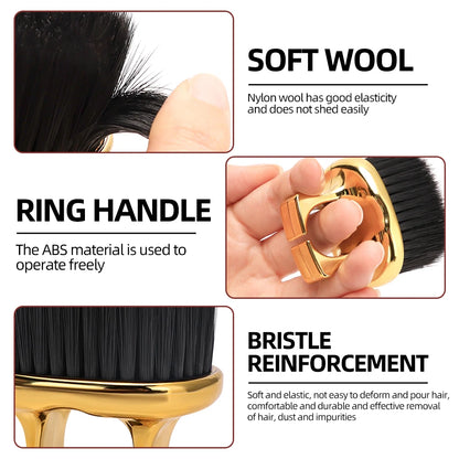 Ring Neck Duster Barber Remove Loose Hair Brush Hair Cutting Brush Soft Hair Cleaning Brush Hairdressing Tools