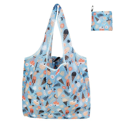 Shopping Bags Fashion Portable Various Prints and Large Capacity Convenient Nylon Easy to Fold Package Travel Essential