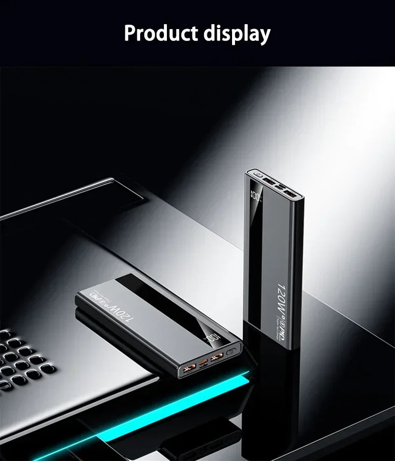 Lenovo 200000mAh Powerbank 120W Super Fast Charging Portable Battery Charger Ultra Capacity LED Digital Display For IPhone