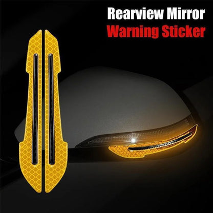 2pcs/set Car Rearview Mirror Reflective Sticker Safety Warning Reflective Sticker Car Rearview Mirror Decorative Strip