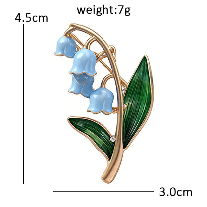 Wuli&baby May Birthday Flower Lily Brooches Pins For Women Lady Enamel Plants Flowers Office Casual Brooch Pin Fashion Gifts