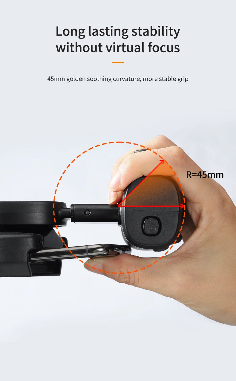 Single-Axis Phone Grip with Bluetooth LED Selfie Light, Adjustable Angle for Smartphone Photography, Video Live Streaming