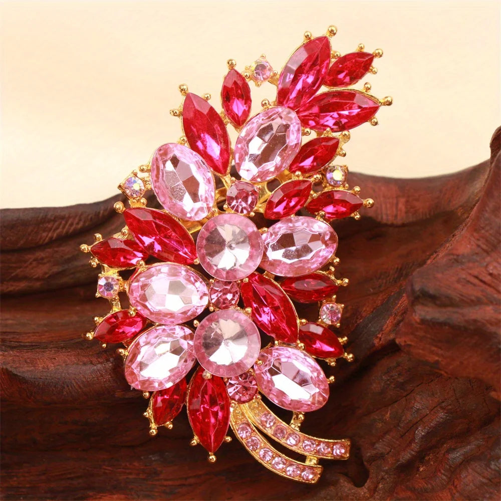 Baroque Luxury Flower Brooch Pin Elegant Jewelry Accessories for Men Women Wedding Party Gift