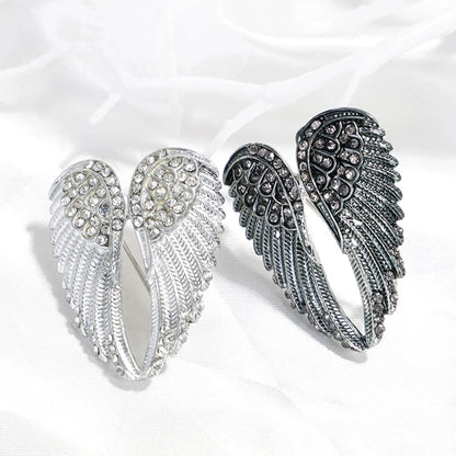 Dark Wing Brooch Personalized Suit Angel Wings Accessory Men's Fashion High-end Inlaid Rhinestones Brooch Chest Flower Jewelry