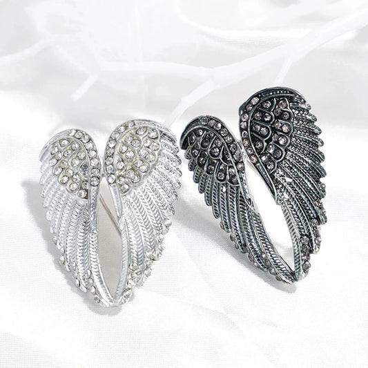Dark Wing Brooch Personalized Suit Angel Wings Accessory Men's Fashion High-end Inlaid Rhinestones Brooch Chest Flower Jewelry