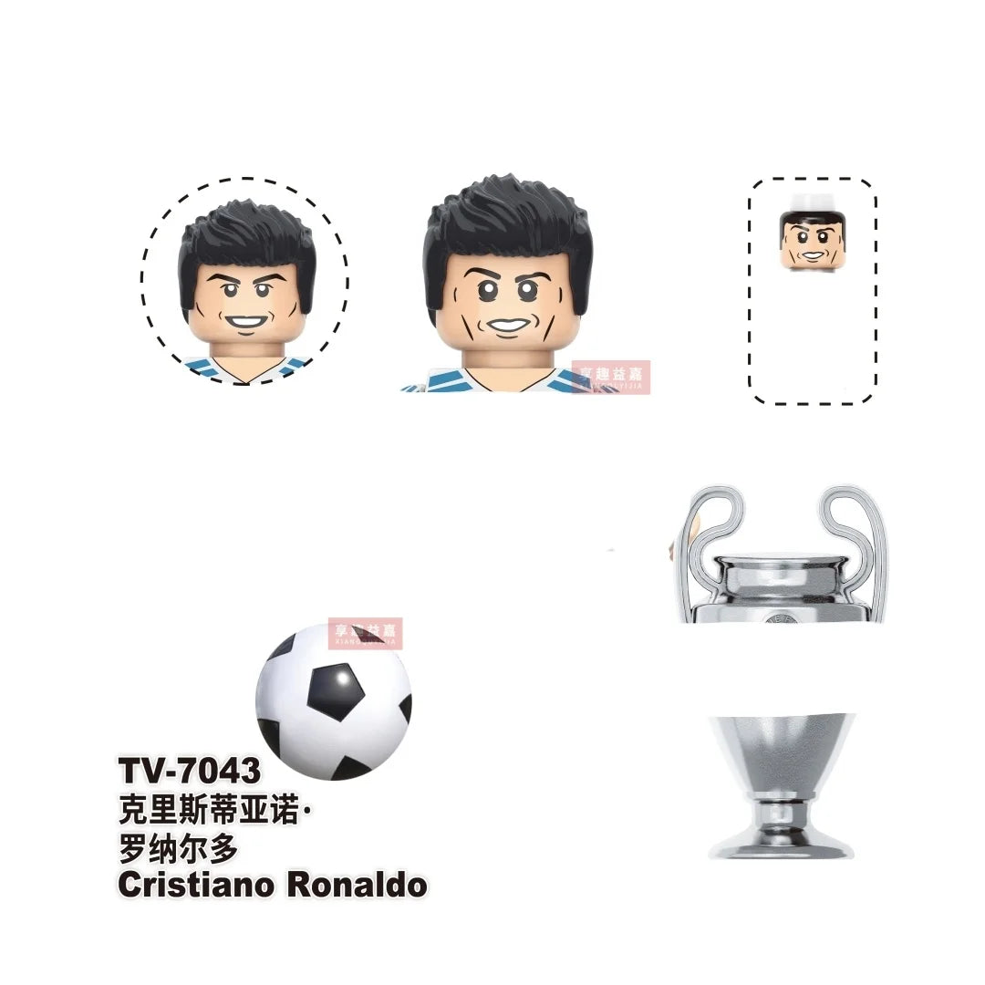 2026 NEW World Famous Football Players Figurine Messi Ronaldo Neymar Lewandowski Mini Action Building Block Model Toy Kids Gifts