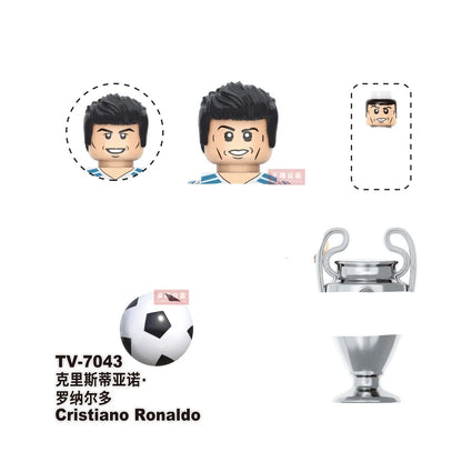 2026 NEW World Famous Football Players Figurine Messi Ronaldo Neymar Lewandowski Mini Action Building Block Model Toy Kids Gifts