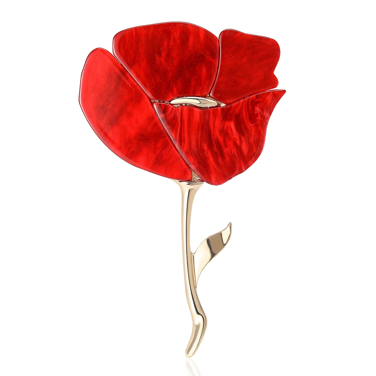 Beaut&Berry Classic Acrylic Rose Brooches for Women Unisex Plant Flower Pins Casual Party Accessories Gifts Friends Decoration