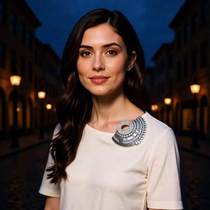 New Exquisite High-end Full Rhinestone Fan-shaped Collar Clip Brooches for Women Men Personality Luxury Corsage Jewelry Gifts