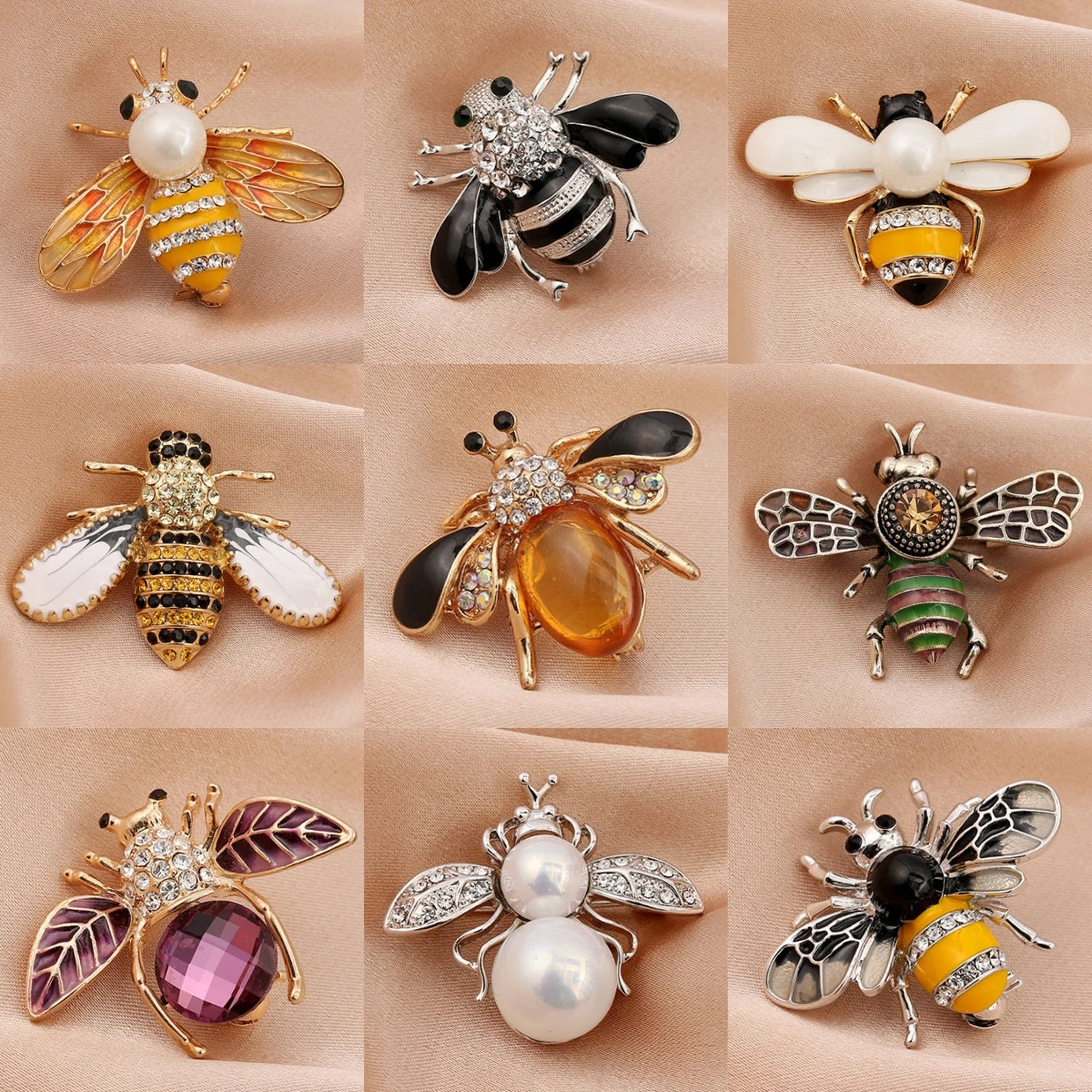 1 piece of women's European and American trendy little bee pearl brooch for fashionable dressing, banquet, party, holiday gift
