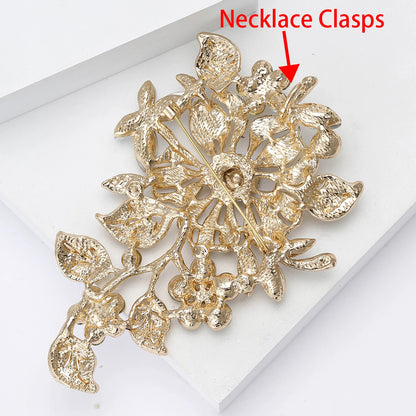 Beaut&Berry Luxury Crystal Glass Flower Brooches for Women Rhinestone Pins Friends Party Gifts Banquet Jewellery Accessories