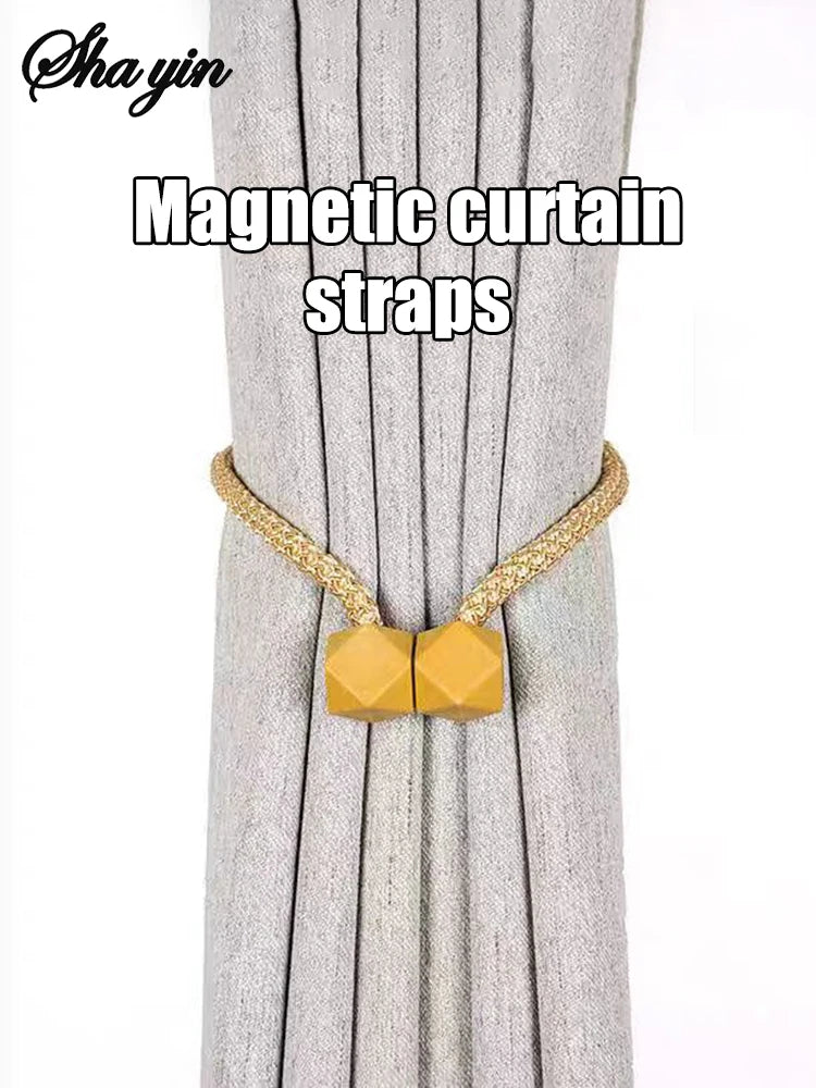 4pcs Curtain Tiebacks with Strong Magnet Thick Rope Design for Bedroom Living Room Kitchen Durable Plastic Home Decor Accessory