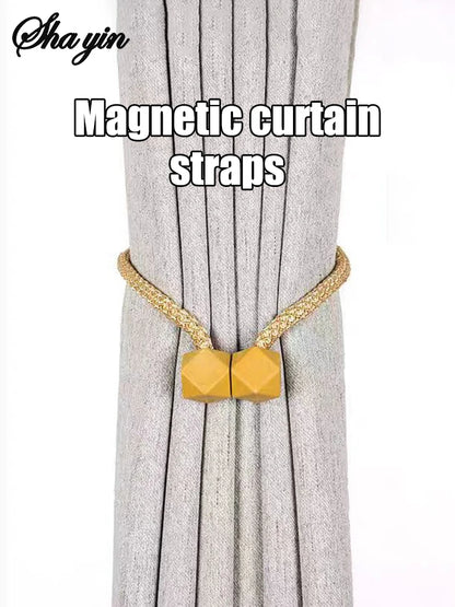 4pcs Curtain Tiebacks with Strong Magnet Thick Rope Design for Bedroom Living Room Kitchen Durable Plastic Home Decor Accessory
