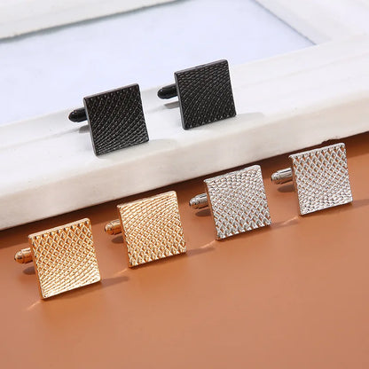Luxury Quality Men's Cufflinks Classic Geometric Square Metal Sleeve Nails Fashion Cuff Buttons for Clothes Man Wedding Jewelry