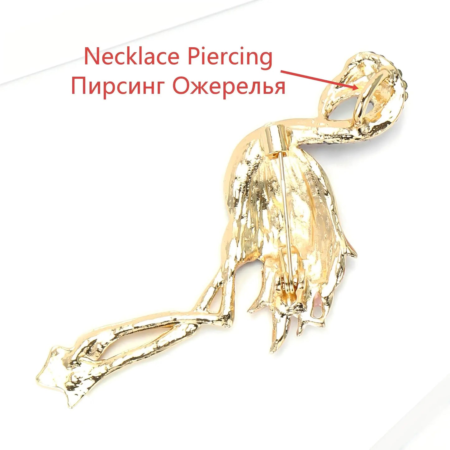 Beaut&Berry Trendy Rhinestone Flamingo Brooches for Women Unisex Animal Pins Casual Party Jewelry Accessories Gifts Decoration