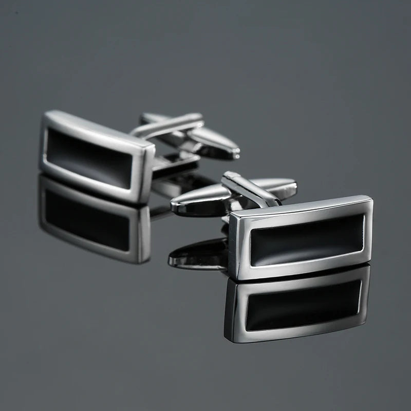Luxury men's French shirt cufflinks classic square blue and black retro patterns cuff buttons suit accessories jewelry wholesale