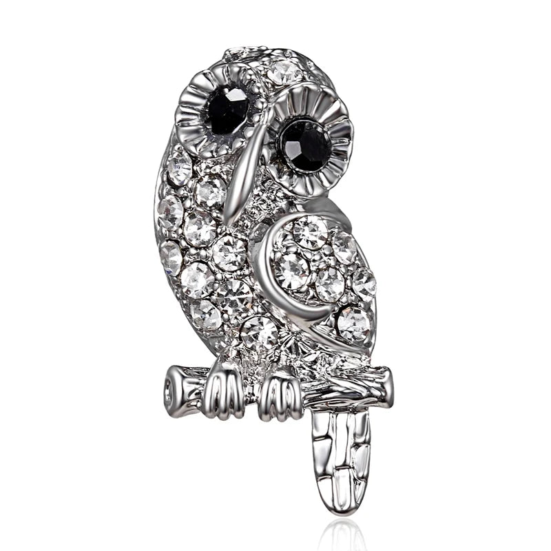 Lovely Owl Brooches Korean Trendy Rhinestone Brooch Badge Pin Bird Animal Party Casual Suit Decoration Badge Women Corsage Gifts