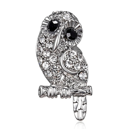Lovely Owl Brooches Korean Trendy Rhinestone Brooch Badge Pin Bird Animal Party Casual Suit Decoration Badge Women Corsage Gifts