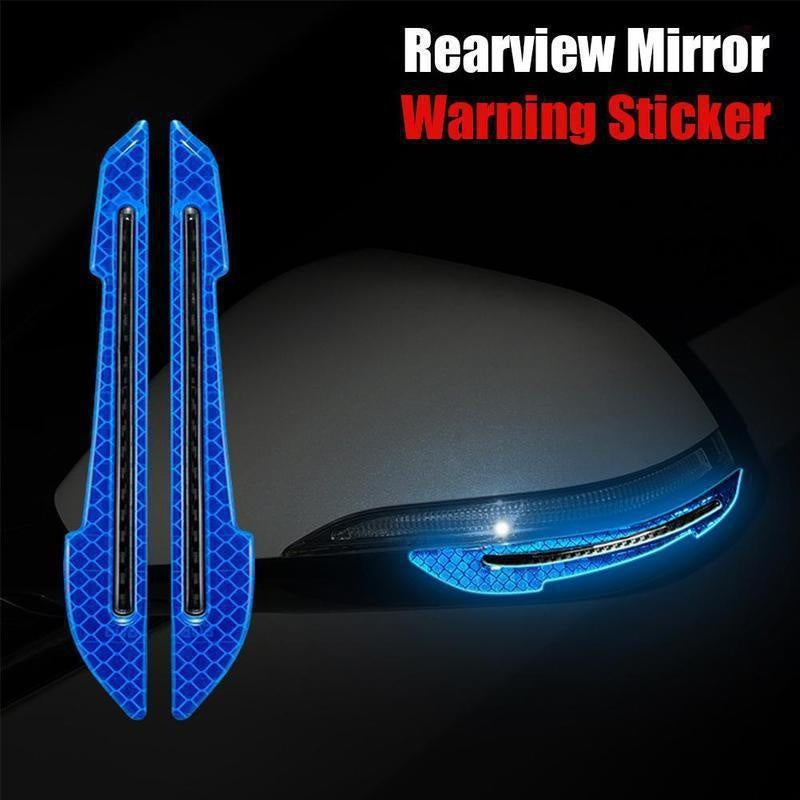 2pcs/set Car Rearview Mirror Reflective Sticker Safety Warning Reflective Sticker Car Rearview Mirror Decorative Strip