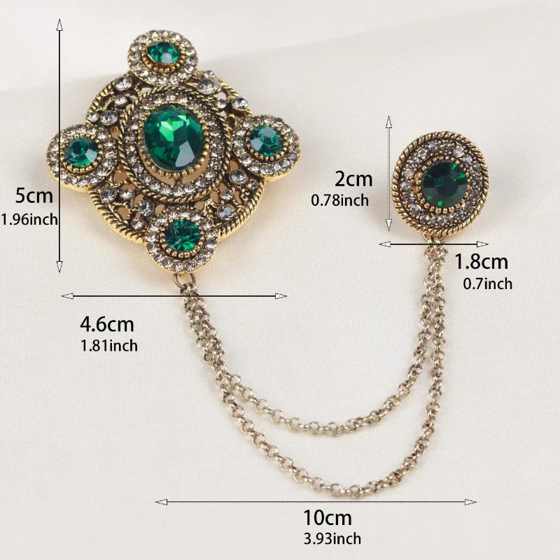 Studded Pearl Shaped Square Brooch Women Palace Style Retro Design Sense Suit Pin Niche Fashion Accessories for Lady Gift