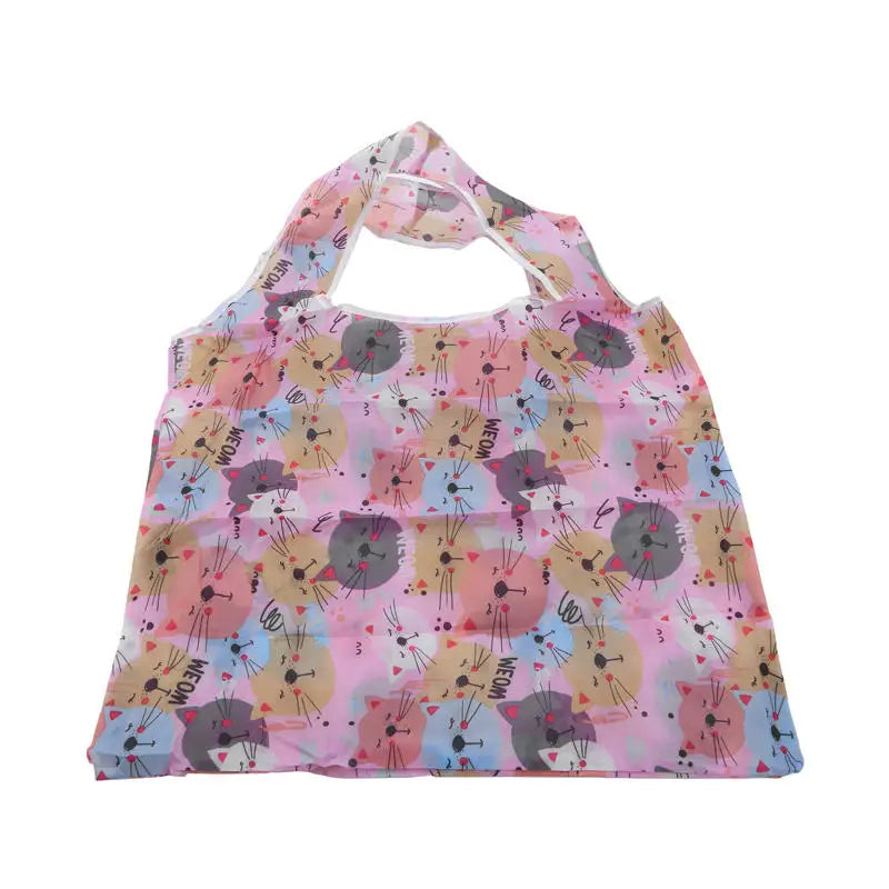 Shopping Bags Fashion Portable Various Prints and Large Capacity Convenient Nylon Easy to Fold Package Travel Essential