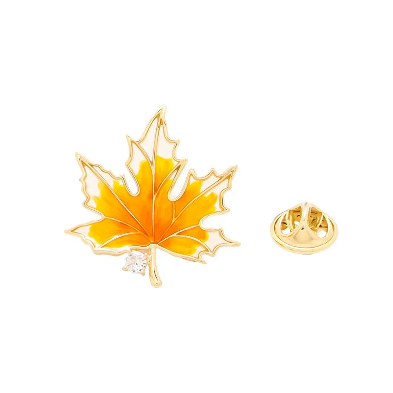 1pc Chic Maple Leaf Brooch with Shiny Rhinestones, Coconut Tree Plant Pin Jewelry Accessories - Great for Personal or Gift Use