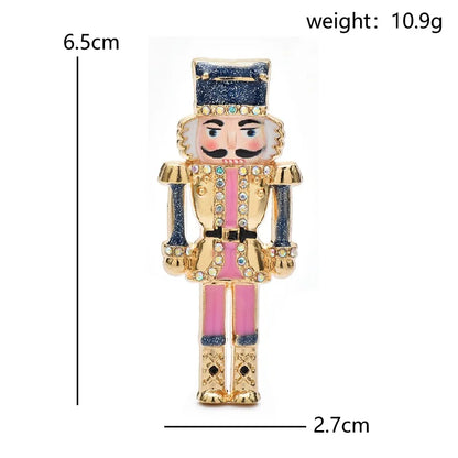 Wuli&baby Nutcracker‌ Character Brooches For Women Unisex Lovely Enamel Men Figure Party Casual Brooch Pins Gifts