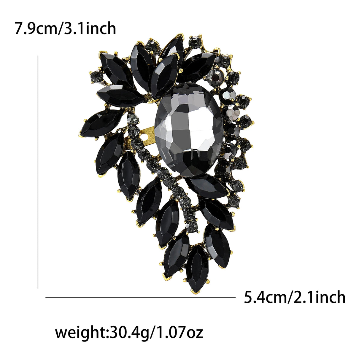 Beaut&Berry Vintage Crystal Glass Brooches for Women Unisex Court Pins Friends Party Gifts Banquet Jewellery Accessories