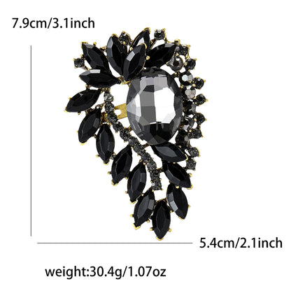Beaut&Berry Vintage Crystal Glass Brooches for Women Unisex Court Pins Friends Party Gifts Banquet Jewellery Accessories