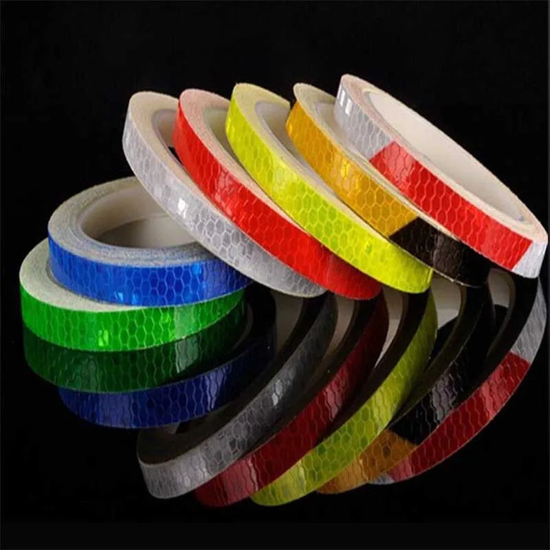1pc 8m Bike Stickers Reflective Tape Fluorescent DIY Bike Bicycle Strips Cycling Tapes for Bicycle Helmet Motorcycle Scooter