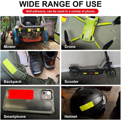 10 Reflective Stickers, Warning Safety Reflective Stickers, Pet Safety Warning Stickers 1.18 X 3.25inch Waterproof Night Vision Stickers, Suitable for Bicycles, Motorcycles, Clothing, Trailers, Helmets
