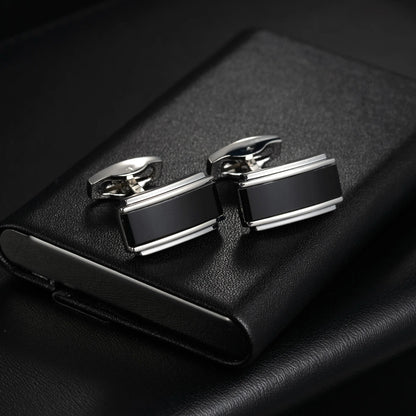 Round Cufflinks Mens For Business Shirt Wedding Party Men Cufflink Solid Cloth Rectangle Stripe Cuff links Accessories Wholesale