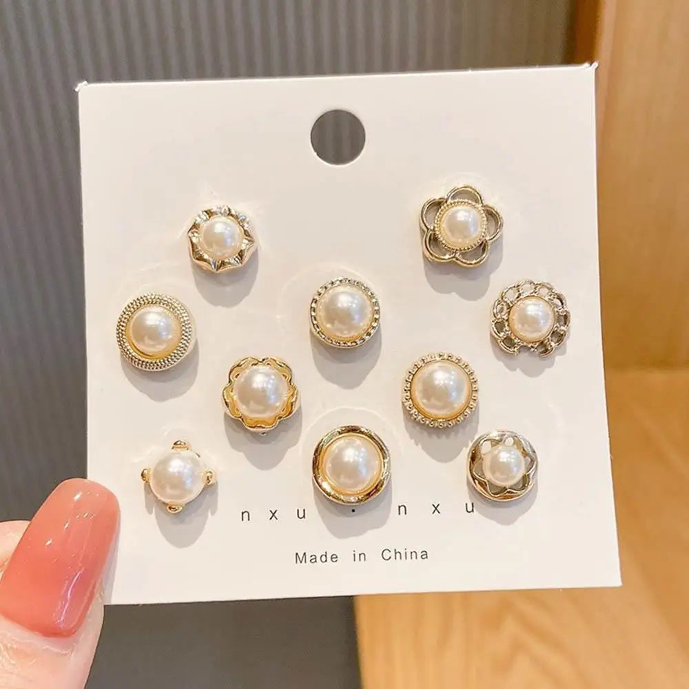 10pcs Collar Needle Buckle Fixed Pin 2025 Trendy Jewelry Gift For Women Brooch Fashion No Punching Magnetic Buckles For Shirts